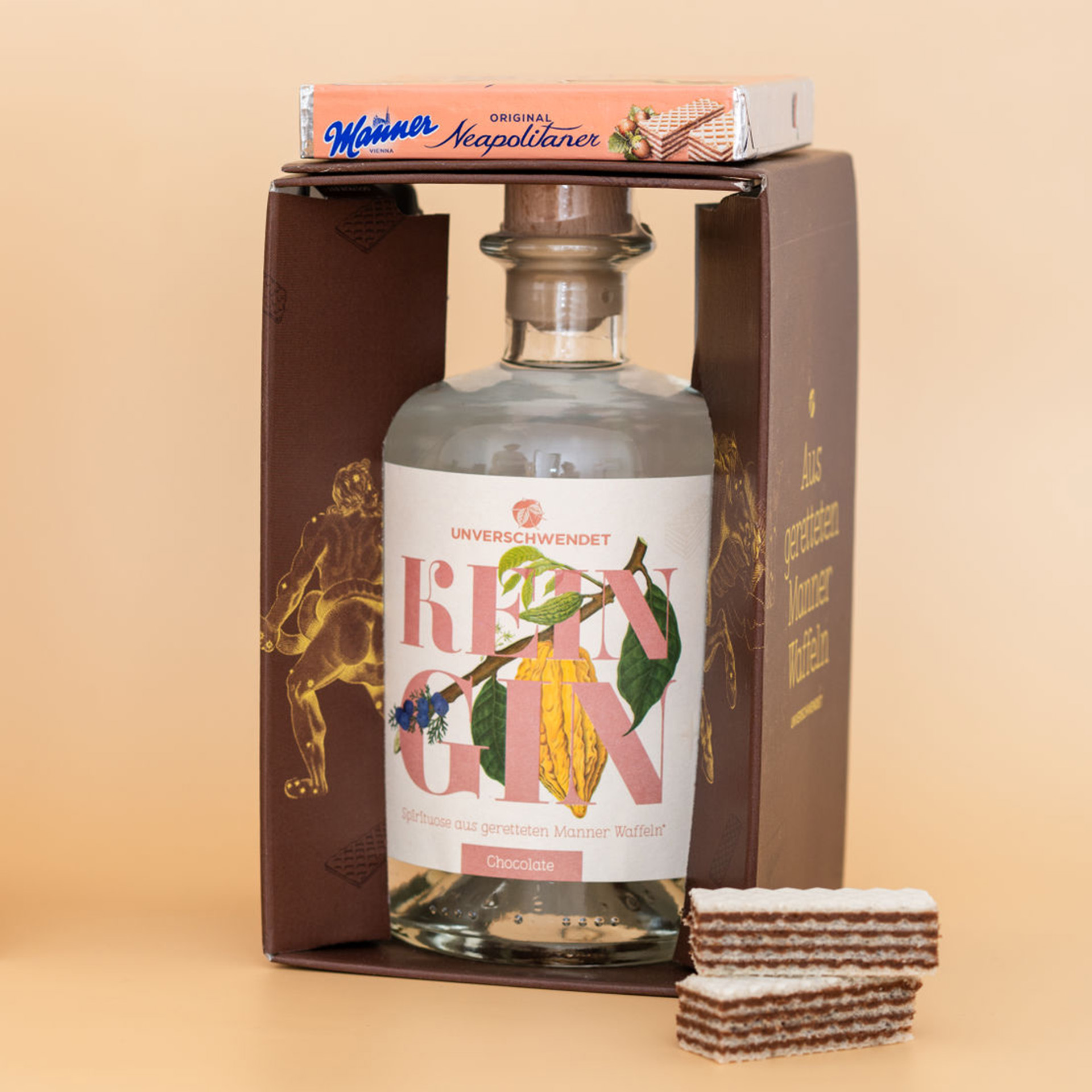 Kein Gin Chocolate in der Faltschachtel